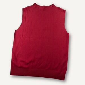 Red Knit Sweater Vest Womens Small Sleeveless Minimalist Preppy Top